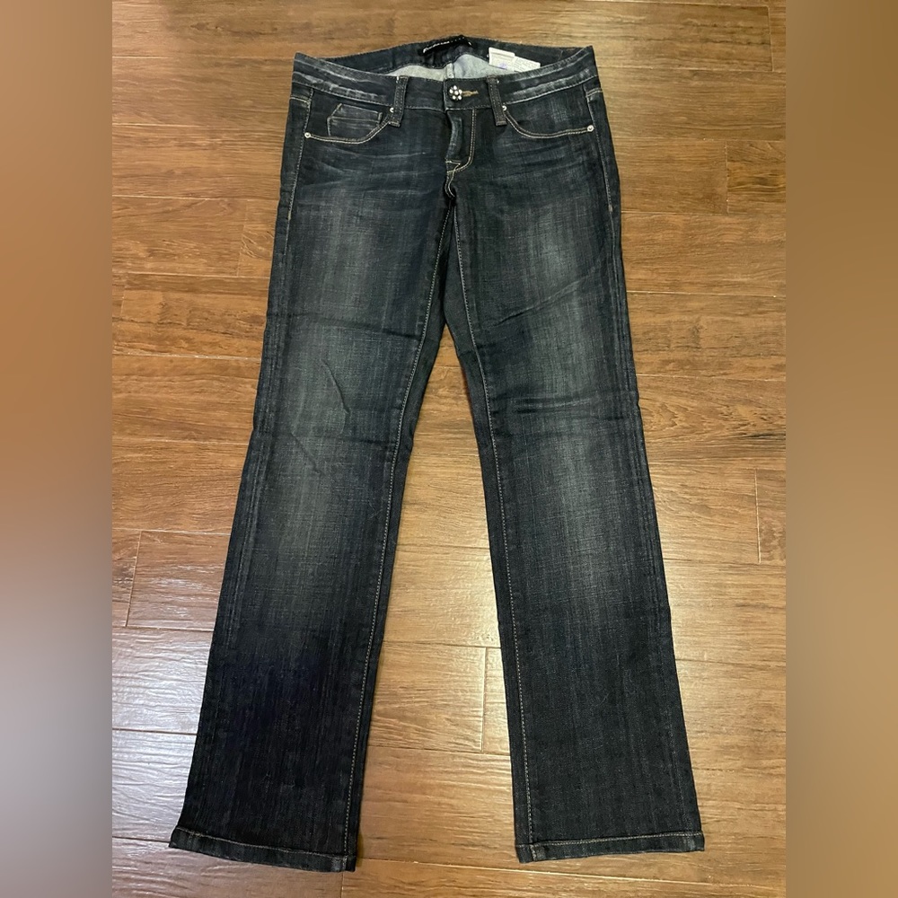 Jeweled button and studs pocket boot cut jean